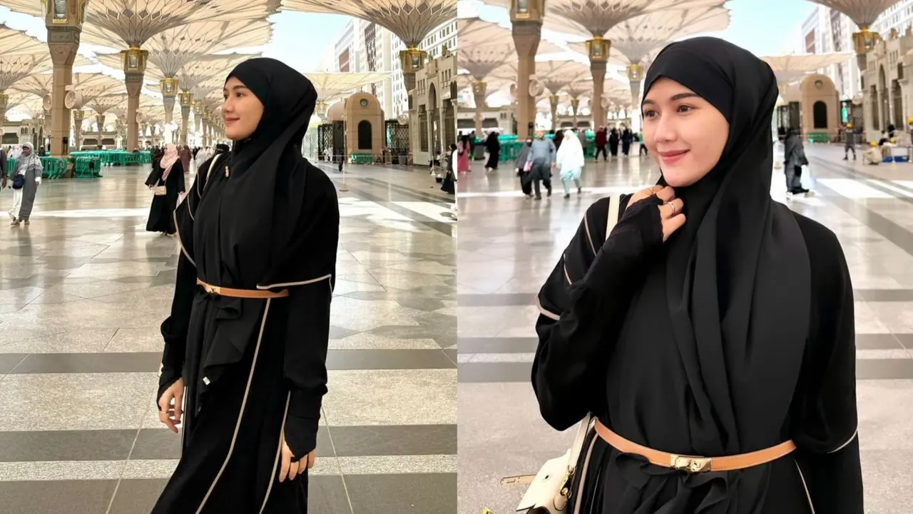 Tampilan Erina Gudono saat umrah bersama suaminya, Kaesang