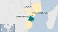 SIklon Idai di Mozambik. (BBC)