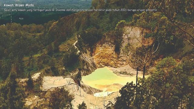 Manifestasi Panas Bumi pada Kawah Wawo Muda, salah satu kawah yang terdapat pada Gunung Inielika.