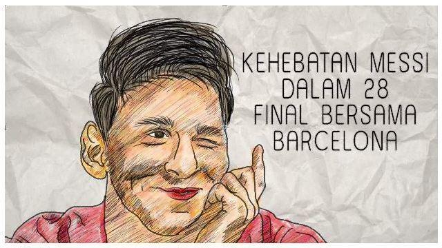 Lionel Messi sudah bermain dalam 28 partai final bersama Barcelona. Dalam rentang waktu tersebut, Messi berhasil mencetak 24 gol ke gawang tim lawan. 