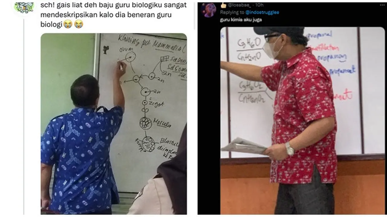 6 Potret Motif Batik Guru Sesuai Mata Pelajarannya Ini Totalitas Banget