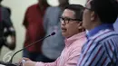 Direktur Tipideksus Brigjen Agung Setya (kiri) memberikan keterangan saat rilis pelaku pembobol 7 Bank dengan total kerugian sekitar Rp 1 triliun di Dit Tipideksus Bareskrim Polri, Jakarta, Kamis (9/3). (Liputan6.com/Faizal Fanani)