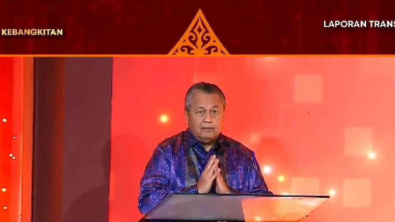 Gubernur Bank Indonesia Perry Warjiyo, dalam peluncuran Laporan Transparansi dan Akuntabilitas Bank Indonesia (LTABI) 2022, Senin (30/1/2023).