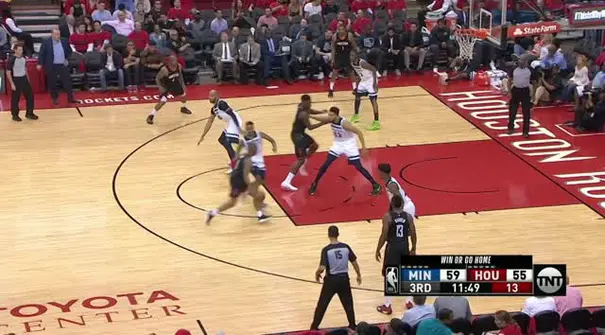 Berita video game recap NBA 2017-2018 antara Houston Rockets melawan Minnesota Timberwolves dengan skor 122-104.