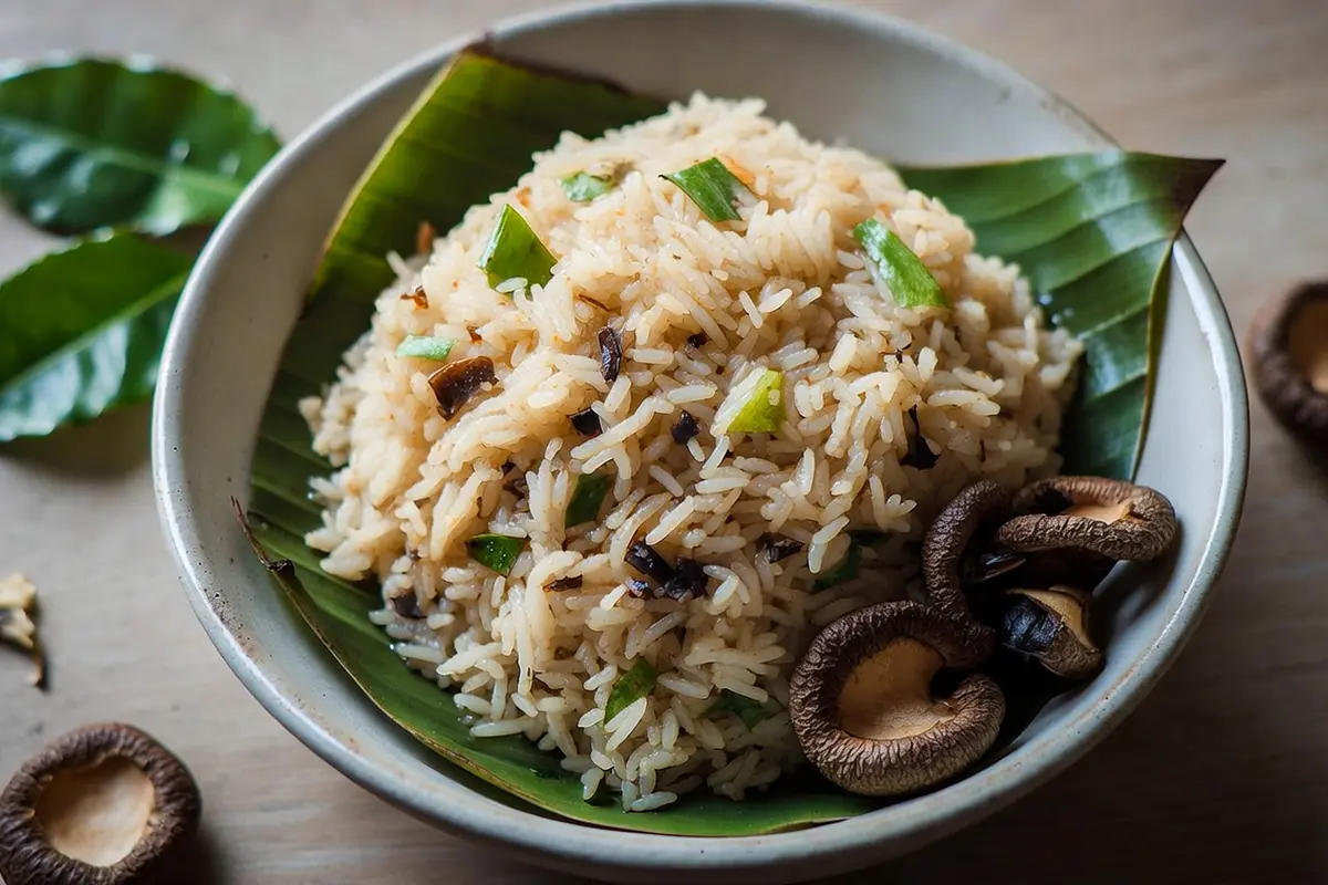 Resep Nasi Kukus Daun Jeruk dan Jamur Kering yang Wangi Gurih