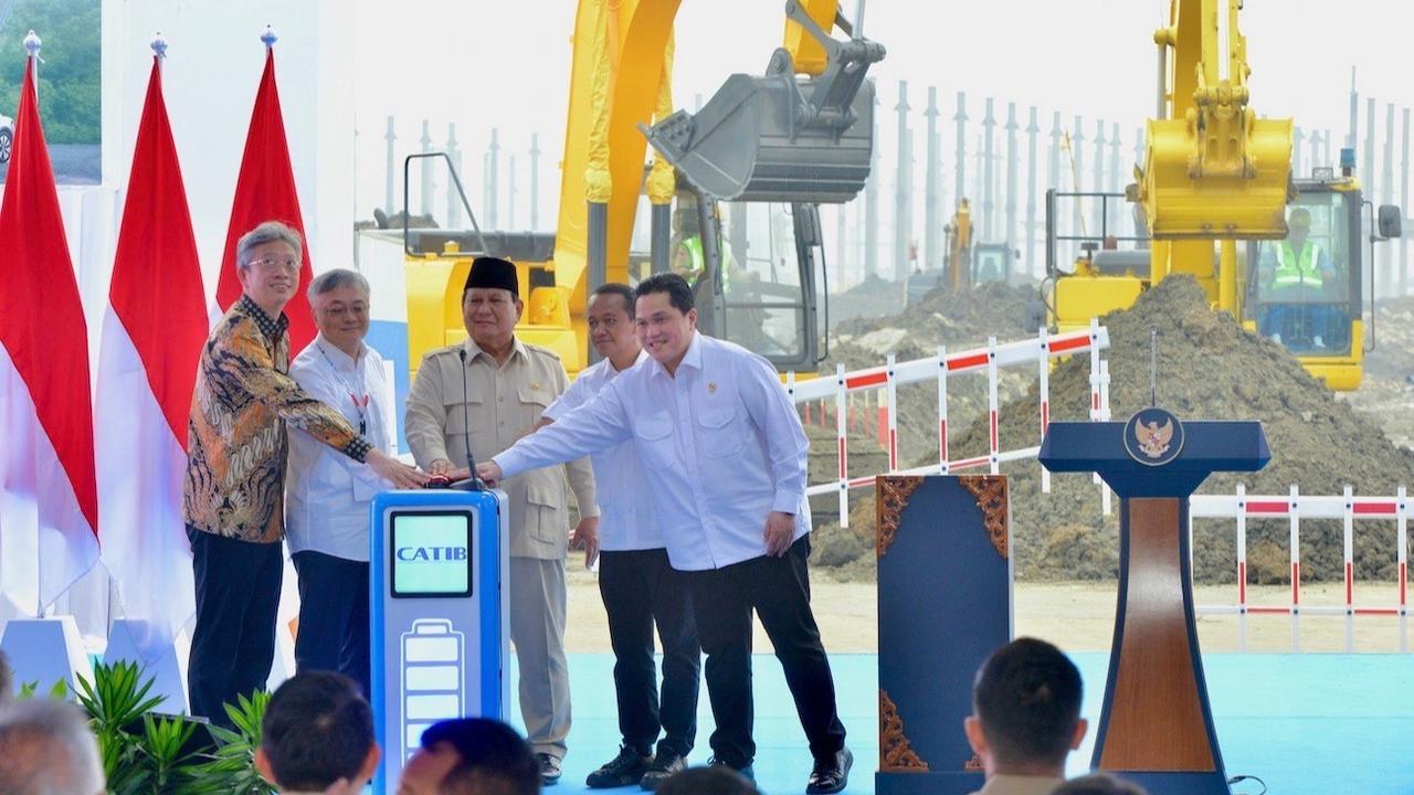 Menteri ESDM Bahlil Lahadalia saat mendampingi Presiden Prabowo Subianto meresmikan proyek nasional