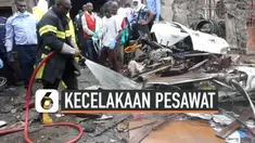 Sebuah pesawat dengan 17 penumpang dan dua kru jatuh ke kawasan perumahan di kota Goma di Republik Demokratik Kongo bagian timur pada Minggu (24/11/2019) waktu lokal.