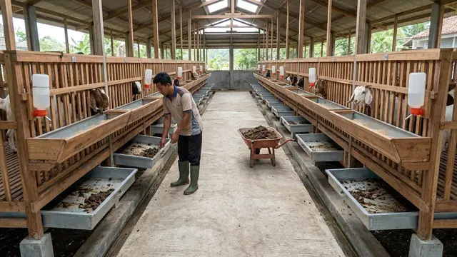 Model Kandang Ternak dengan Jalur Pembersihan yang Praktis