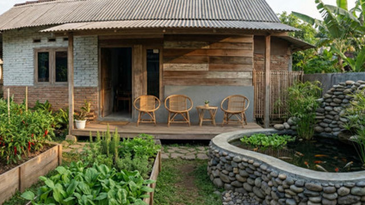 7 Model Rumah Mungil dengan Kebun, Teras dan Kolam Ikan Mini, Sederhana Tapi Asri