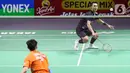 Bermain di hadapan pendukungnya, Jonatan Christie harus menelan pil pahit kekalahan. (Liputan6.com/Herman Zakharia)