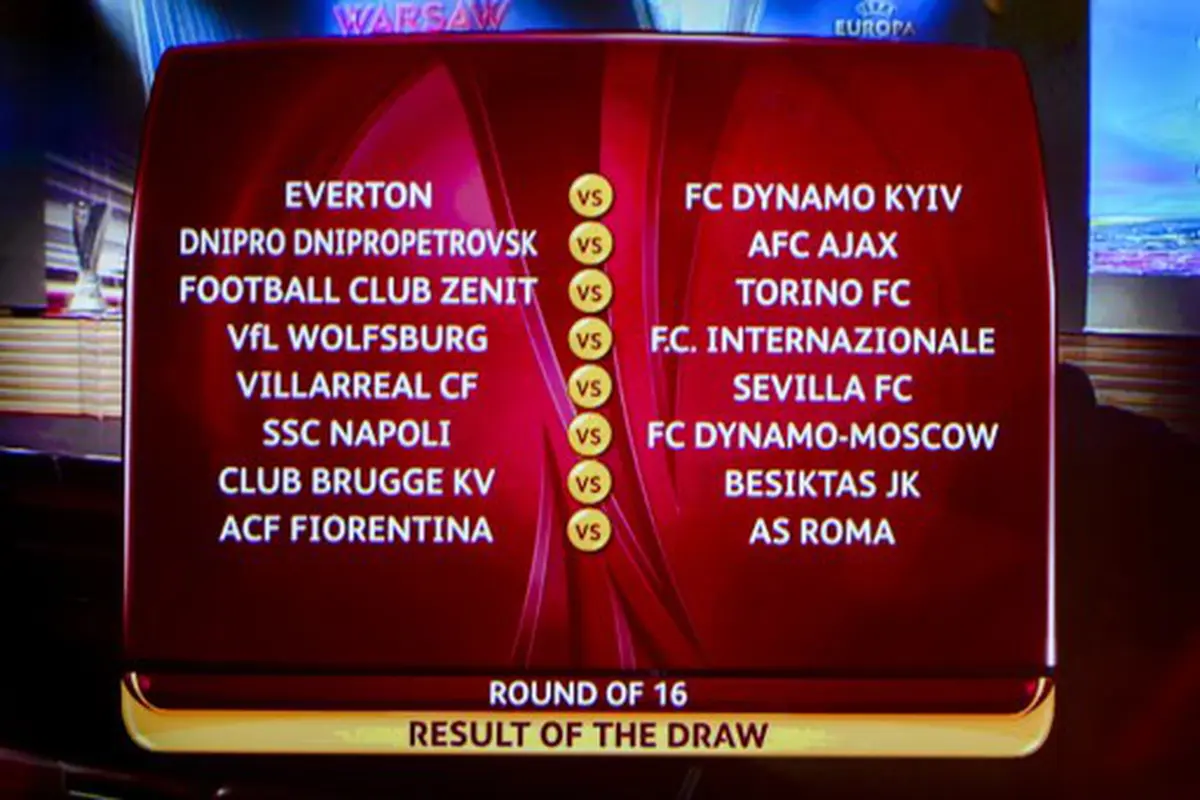 Hasil Undian Babak 16 Besar Liga Europa