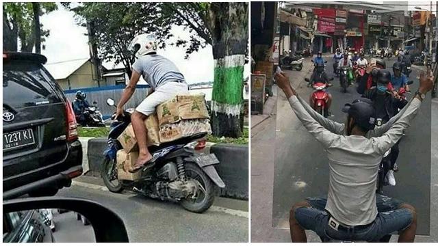 Motor bawa barang (Sumber: Instagram/recehtapisayang)