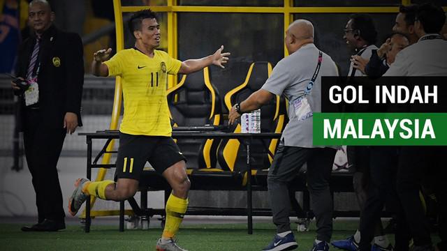 Berita video momen gol indah Malaysia ke gawang Vietnam pada leg I Final Piala AFF 2018, Selasa (11/12/2018).