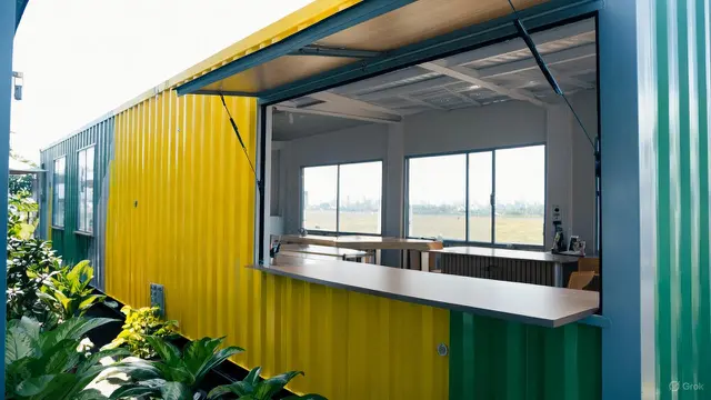 Desain Warung Jualan Kontainer dari Baja Ringan/ Ilustrasi AI