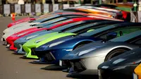 Berbagai tipe dan warna mobil mewah Lamborghini siap memeriahkan resepsi pernikahan Raffi Ahmad dan Nagita Slavina.