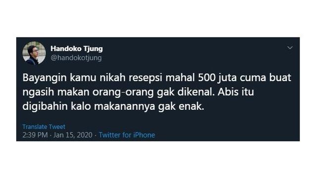 Cuitan Kocak Saat Bayangin ‘Nikah 500 Juta’ Ini Sukses Bikin Cengar Cengir