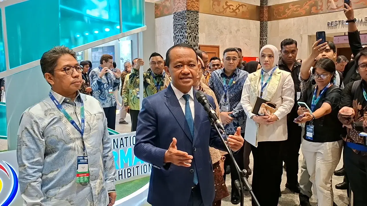 Menteri Energi dan Sumber Daya Mineral (ESDM), Bahlil Lahadalia, di JICC Senayan, Jakarta, Rabu (19/8/2026). (Liputan6.com/Arief)
