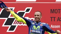 MotoGP Belanda: Rossi Raih Kemenangan Pertama, Vinales Terjatuh