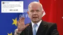 Senin (14/7/14), melalui akun Twitter miliknya, William Hague mengumumkan pengunduran dirinya. (REUTERS/David Mdzinarishvili/)