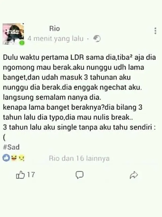 Deretan Status Soal Mantan Pacar, Nyesek tapi Bikin Ketawa Geli