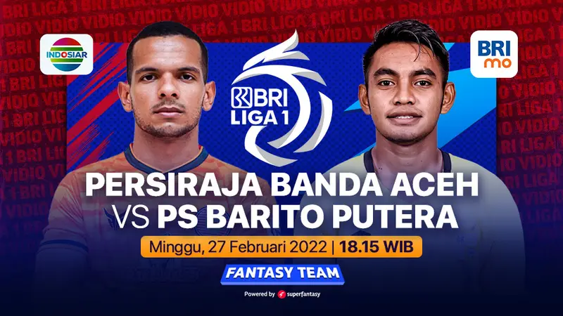 Link Live Streaming BRI Liga 1 Minggu, 27 Februari : Persiraja Banda Aceh Vs PS Barito Putera di Vidio