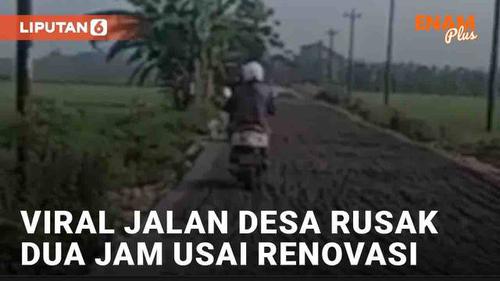 VIDEO: Viral Jalan Desa Rusak Dua Jam Usai Renovasi, Cor Basah Dilindas Motor