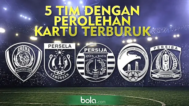 5 Tim dengan Perolehan Kartu Terburuk (Bola.com/Samsul Hadi)