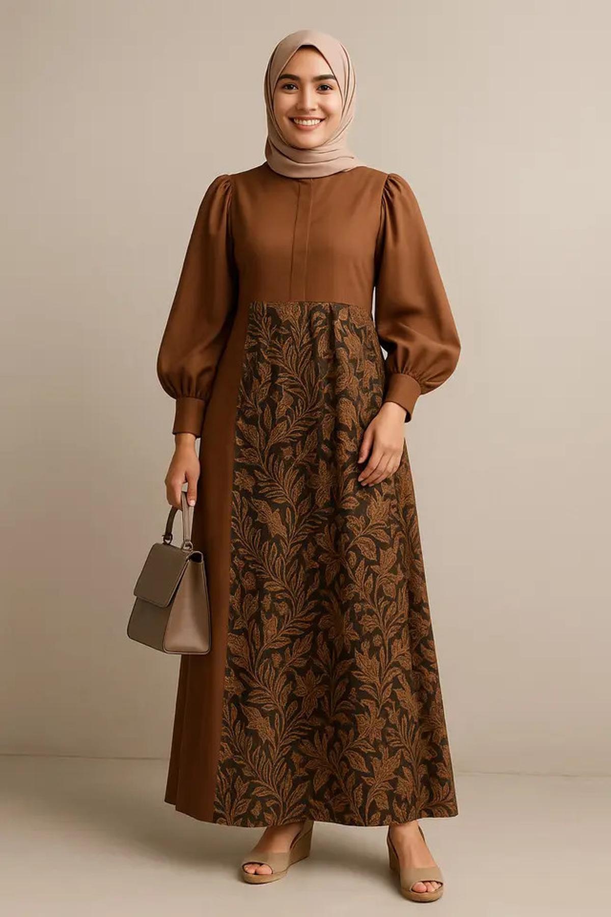 10 Model Gamis Batik Kombinasi Polos Kerah Shanghai 2025, Ini Padu Padan yang Bikin Wanita Stylish