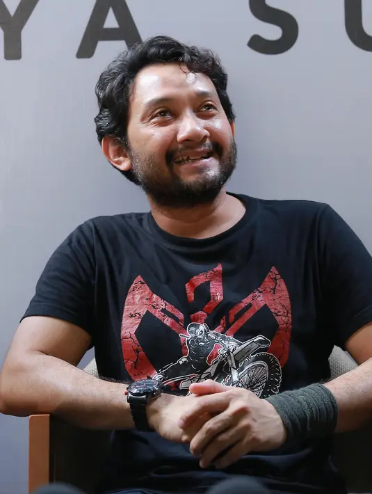 “Saya sangat suka acara musik yang sangat mengedukasi. Jadi Naif sangat mendukung, karena ini suatu kesemptan bahwa NAIF bisa berkontribusi dalam memajukan musik Indonesia," ungkap Pepeng sang drummer. (Galih W. Satria/Bintang.com)