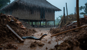 Ular Sawah Sering Masuk Rumah saat Musim Hujan (Foto: Reve Art AI)