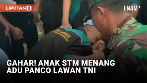 VIDEO: Ambyar! Anak STM Ini Menangkan Panco Lawan Anggota TNI