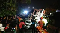 Akibat kecelakaan truk maut ini, arus lalu lintas arah Bekasi maupun Pulogadung terjadi kemacetan parah. (@Erfamio)