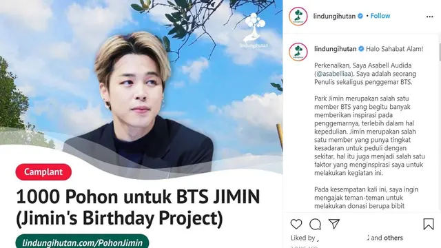 Ultah Jimin BTS (situs lindungihutan.com/PohonJimin)