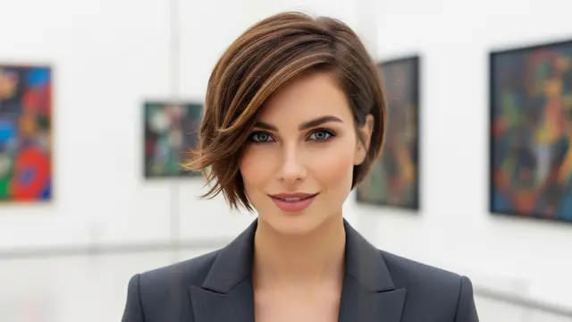 Gambar wanita berambut Bixie Cut