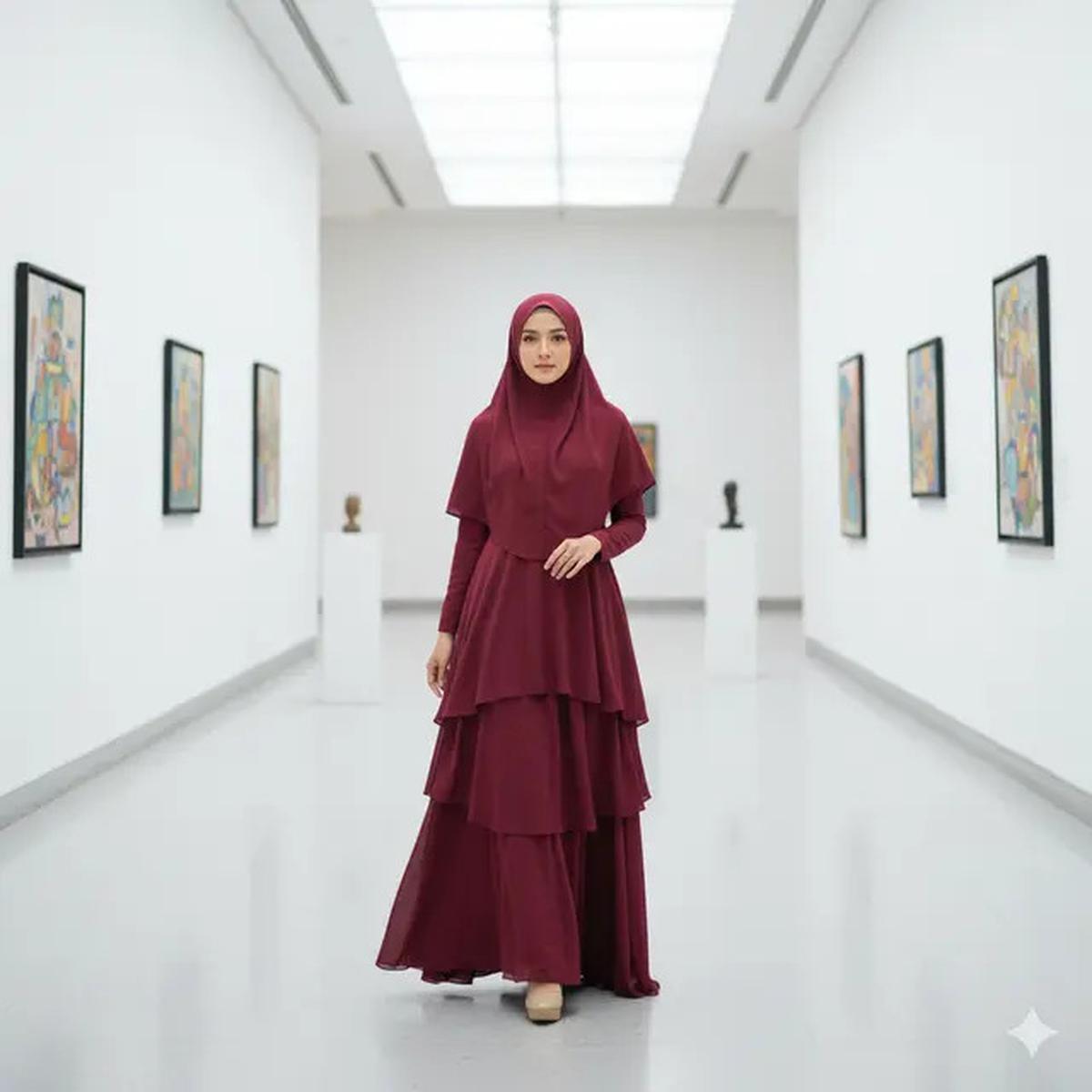 9 Gamis Set Hijab Syar'i Terbaru 2025, Outfit Simple Elegan untuk Harian
