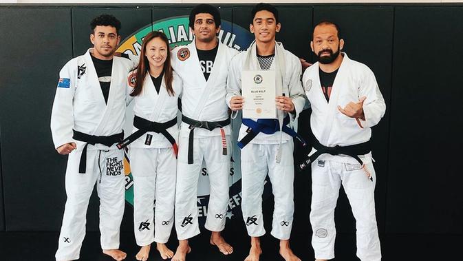 Daffa Wardhana, putra Marini Zumarnis yang tengah menekuni Brazilian Jiu-jitsu. (dok. Instagram @daffawardhana/https://www.instagram.com/p/ByuQBIcp0V6/Putu Elmira)
