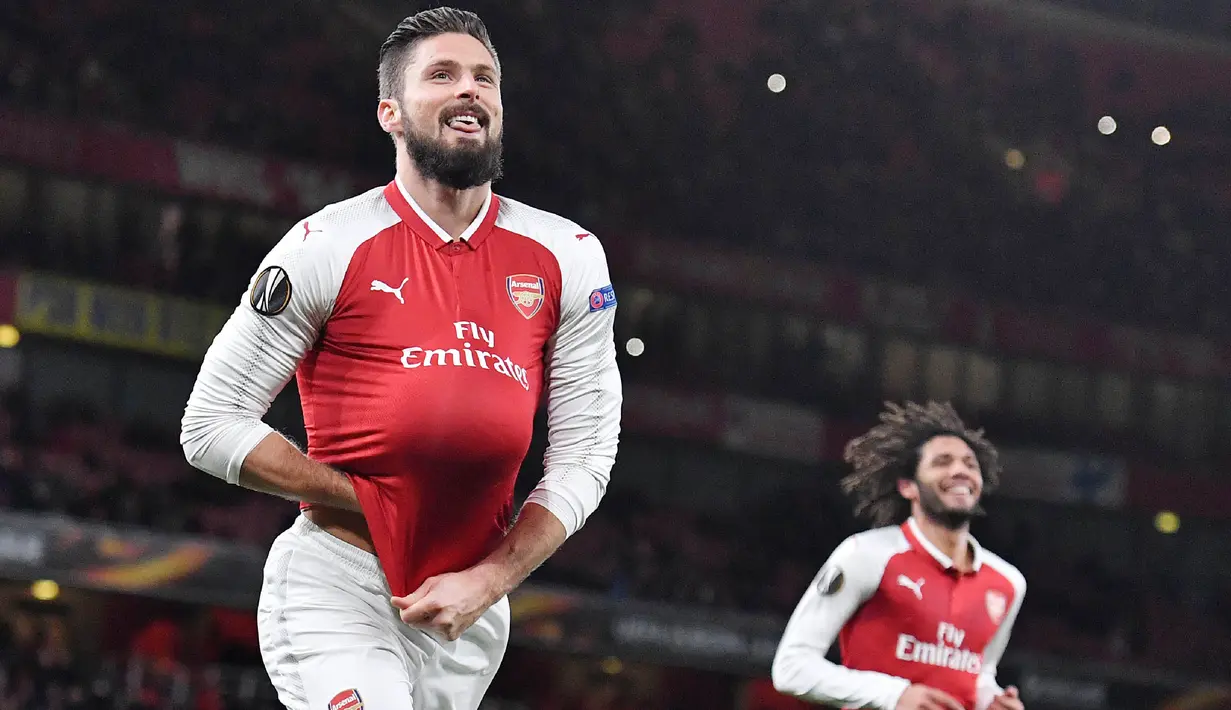 Olivier Giroud - Bomber AC Milan ini merupakan pilihan utama Arsene Wenger di lini depan Arsenal usai kehilangan sosok Robin van Persie yang hengkang ke MU. Di bawah tangan dingin Wenger, Giroud berhasil mengemas 105 gol. (AFP/Ben Stansall)