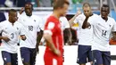 Timnas Perancis meraih poin penuh di laga kedua babak penyisihan Piala Dunia 2014 Grup E melawan Swiss di Stadion Fonte Nova, Salvador, Brasil, (21/6/2014). (REUTERS/Marcos Brindicci)