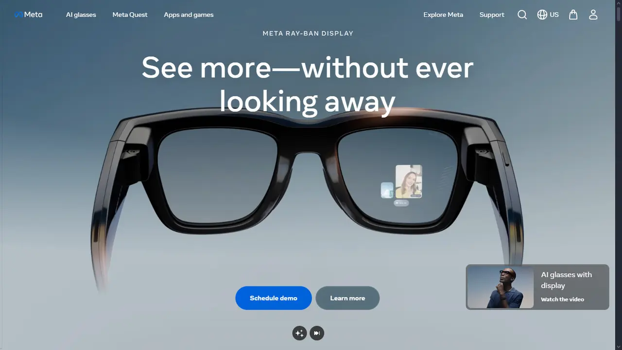 Tampilan Meta Ray Ban Display.