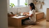 10 Inspirasi Tempat Cuci Piring Lesehan Minimalis, Konsep Dapur Estetik dan Hemat