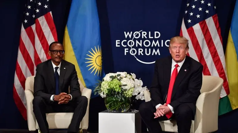 Presiden Donald Trump dan Presiden Paul Kagame