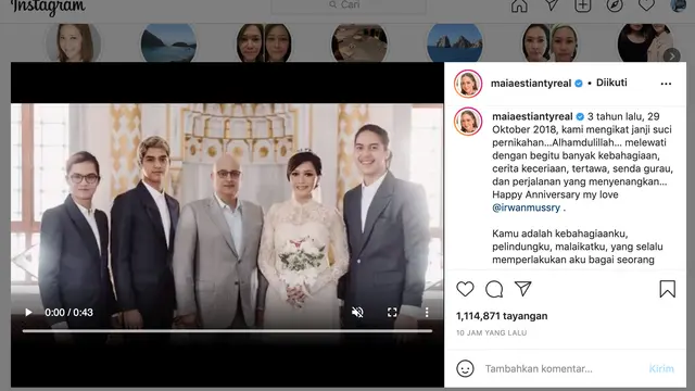 Unggahan Maia Estianty. (Foto: Instagram @maiaestiantyreal)