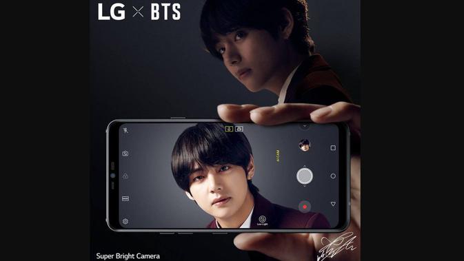 Taehyung V BTS memakai LG G7 ThinQ. Dok: LG (via allKpop)