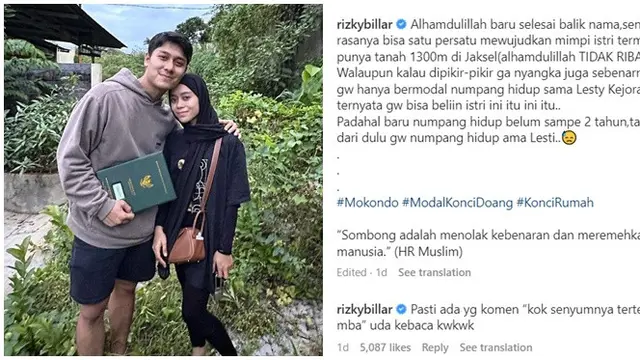 6 Sindiran Rizky Billar Untuk Haters, Beberapa Hari Lalu Datangi Polda