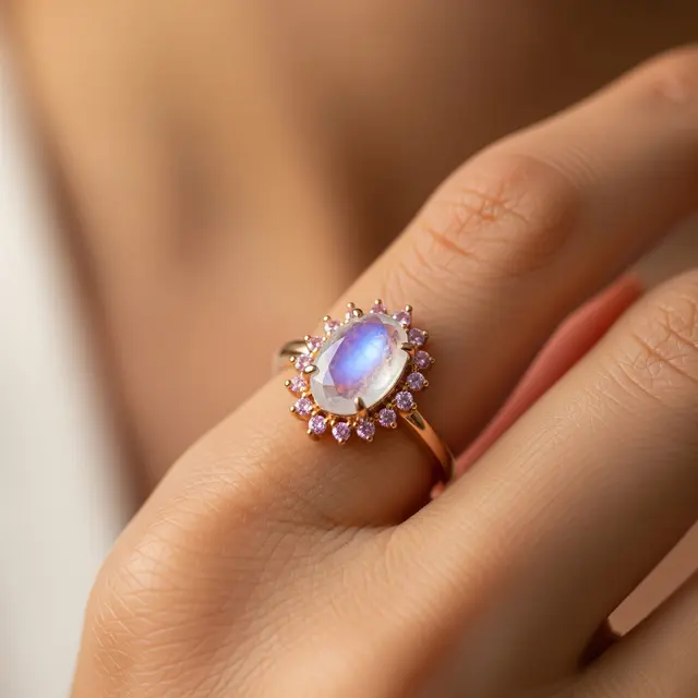 Cincin Emas Batu dengan Kombinasi Warna Cantik (Image by Gemini AI)