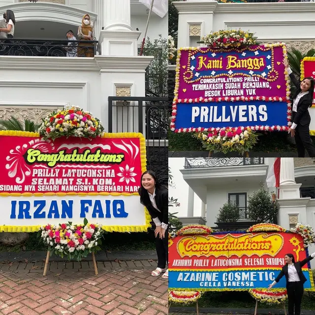 7 Momen Bahagia Prilly Latuconsina Selesai Sidang Skripsi, Banjir Karangan Bunga