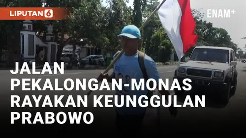 VIDEO: Rayakan Hasil Real Count Sementara, Pendukung Prabowo Jalan Kaki dari Pekalongan ke Monas