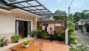 8 Model Kanopi Teras dengan Tempat Jemuran, Cucian Aman Tanpa Ganggu Tampilan Rumah