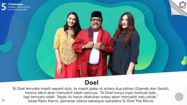 [Bintang] 5 Perbedaan Karakter Utama Si Doel di Sinetron dan Film