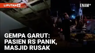 Gempa berkekuatan magnitudo 6,5 yang berpusat di Garut dirasakan sejumlah wilayah di Jawa Barat. Di Rumah Sakit Daerah Sukabumi pasien panik keluar ruangan karena khawatir akan dampak gempa. Sementara, di lokasi lainnya sebuah masjid nampak alami rus...